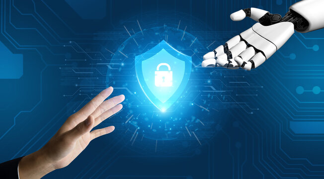 A smart AI assistant acts as a digital security shield, offering active network protection. This automated system defends against cyber threats to ensure data privacy and safety. Fermion