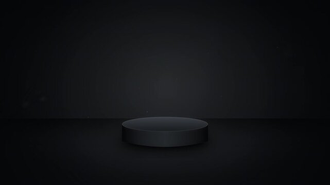 Elegant dark circular platform, a sleek minimalist stage for sophisticated product showcases and dynamic advertising campaigns