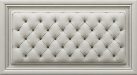 Fototapeta premium Luxury Tufted Headboard: White Upholstery with Button Detail