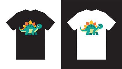 Cute Stegosaurus Dinosaur – Kawaii Kids Cartoon Dino T‑Shirt Vector Illustration © MSTREMAAKTER