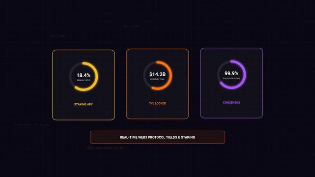 Digital Motion Render of Decentralized Blockchain Network with Peer to Peer Data Verification Nodes