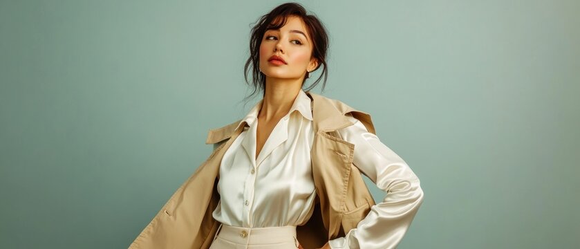 Confident woman in stylish clothing