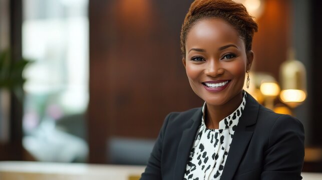 Smiling professional woman at work