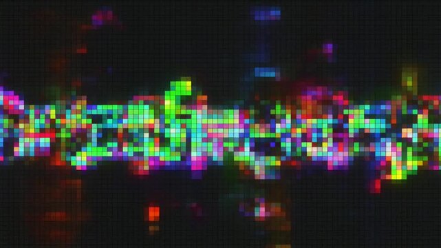 8ビットドット絵が崩れ再構築されるグリッチ