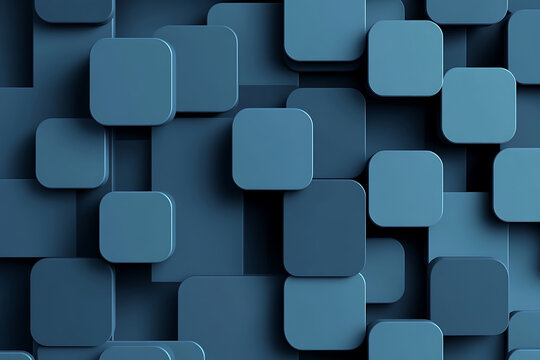 Abstract blue rounded squares pattern with soft modern design.