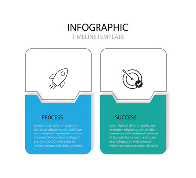 modern design template for infographics with 2 steps