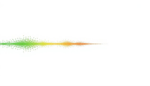 Abstract green and yellow sound wave visualization graphic isolated on a white background with audio wave music wave waveform frequency equalizer isolated visualizer technology multimedia