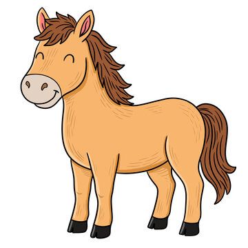 Cute horse vector illustration
