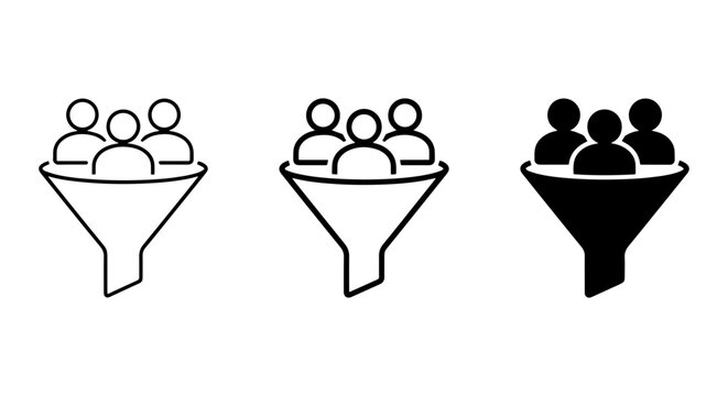 Sales Funnel Icons, Lead Generation Icons, Customer Acquisition Icons, Marketing Funnel Vector Set