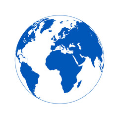 Fototapeta premium Earth Globe vector illustration featuring a detailed world map with bold continental silhouettes and artistic halftone dot texture. Perfect for global business, international communication, geography,