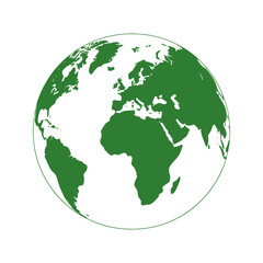 Fototapeta premium Earth Globe vector illustration featuring a detailed world map with bold continental silhouettes and artistic halftone dot texture. Perfect for global business, international communication, geography,