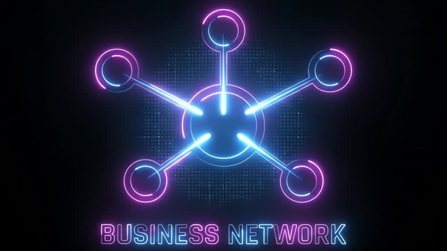 Modern glowing business network connection illustration with nodes and lines