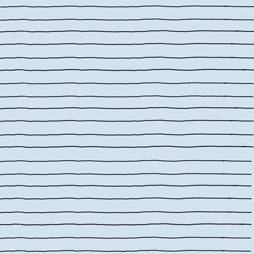 Light Blue Hand Drawn Horizontal Lines Background.Minimal seamless pattern featuring irregular black horizontal hand drawn lines on a soft light blue pastel background. Clean, simple and organic desig