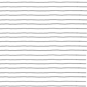Hand Drawn Horizontal Lines Pattern Background. Minimal seamless background featuring irregular hand drawn horizontal lines on a clean white surface. The simple organic line pattern creates a subtle 