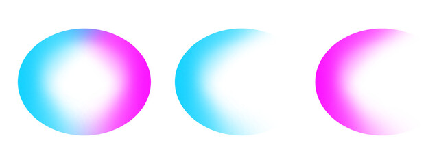 Glowing Cyan and Magenta Oval Shapes on Alpha Channel Background © Rahima