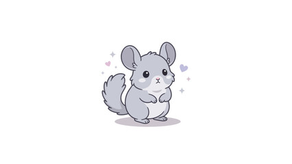 Fototapeta premium Pixel art chinchilla with heart accents.
