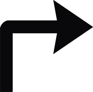 Right angle direction arrow icon pictogram