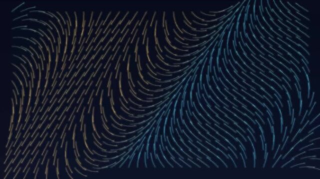 Abstract flowing liquid waves in deep blue motion background for futuristic design elements