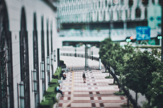 大阪の街並みぼかし風景