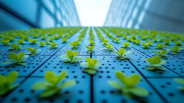 Modern Vertical Farming Urban Green Concept.