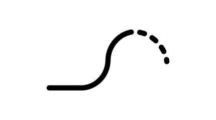Fototapeta premium Abstract curved line with dotted path trail
