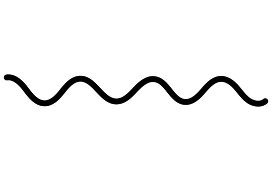 Black wavy line vector illustration isolated on transparent background for design projects.
