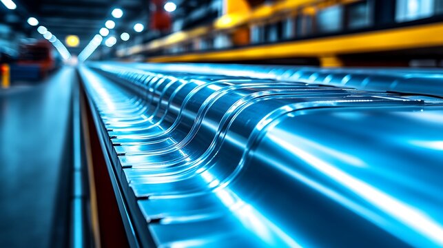 Steel Sheet Metal Production in Modern Factory.