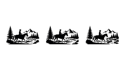 Naklejka premium Silhouette illustration of children riding scooters isolated on transparent background.