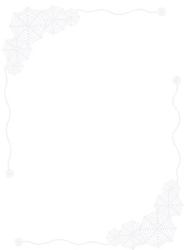 White Spider Wed Border,Halloween Frame,transparent Background