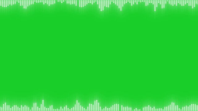Sound waves decorative frame green screen motion graphics
