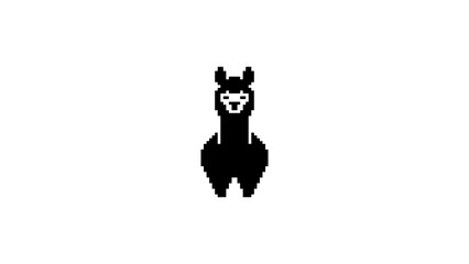 Naklejka premium Pixel art llama icon for retro games.