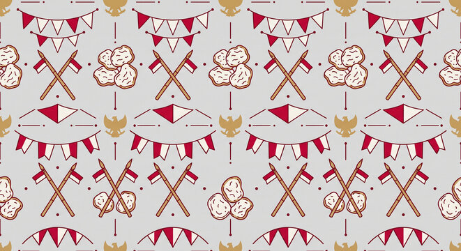 Indonesian Independence Day Pattern: Seventeen August Celebration