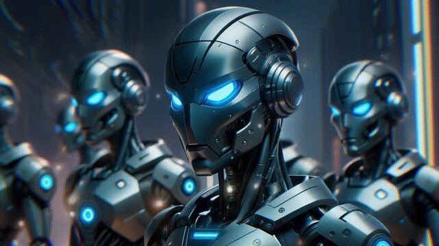 Futuristic Robot Army 4K Generative AI