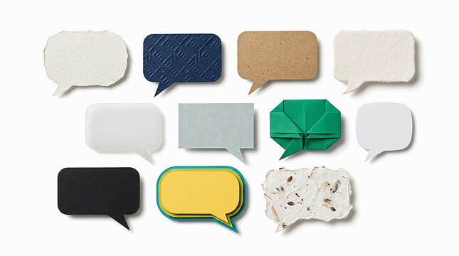Collection of colorful speech bubbles for communication and dialogue