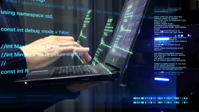 Close-Up of Glowing Computer Code and Web Development Programming Interface
