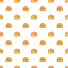 Fototapeta premium Hamburgers repeating as a graphic illustration on a white background