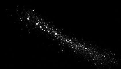 Fototapeta premium Abstract White Powder Dust Explosion Cloud Particles on Black Background Dynamic Motion Splatter Effect