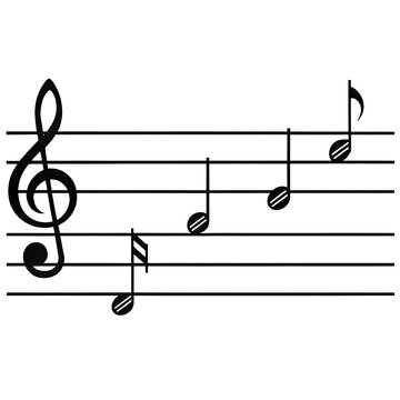 Simple musical note sheet with quarter and eighth notes in treble clef