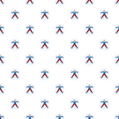 Fototapeta premium Snow angels forming a repeatable design on a clean white background
