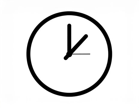Minimalist circular wall clock face icon with bold hour and minute hands featuring clean geometric lines for modern time management design
