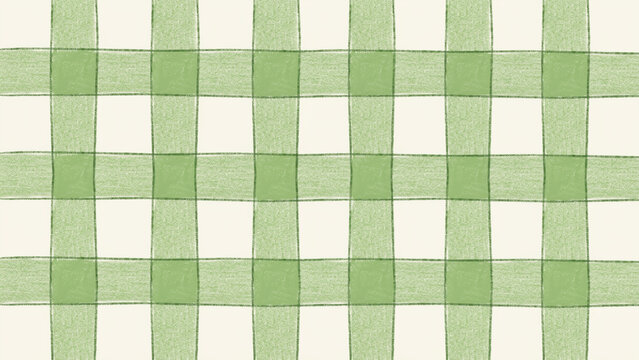 Green and White Checkered Pattern Fabric Isolated on Transparent Background