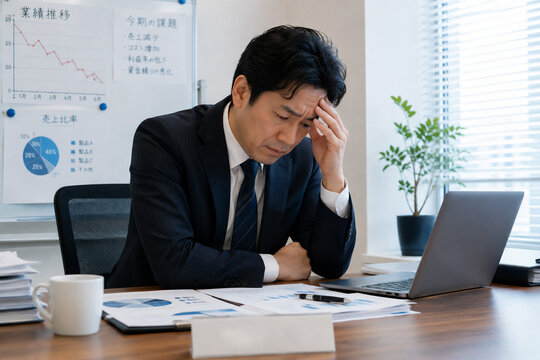 業績悪化に悩む経営者