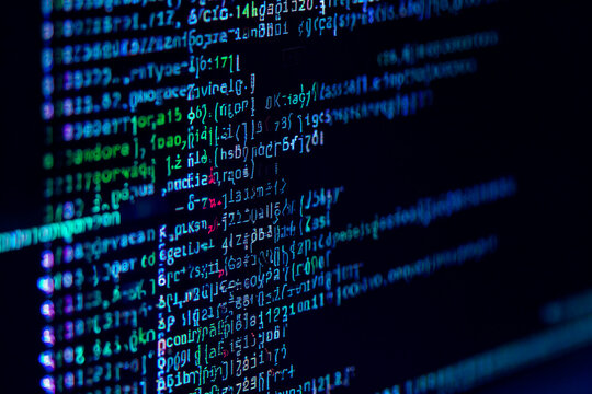 programming code on a screen and glitch effect