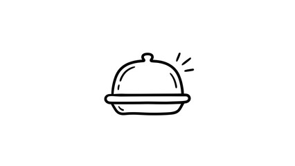 Fototapeta premium Restaurant cloche food cover icon.