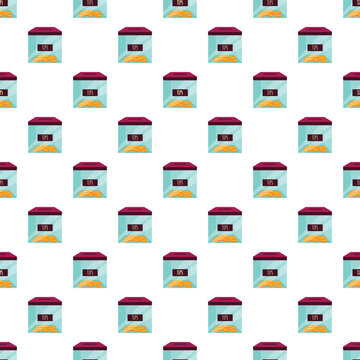 Tips jars filled with golden coins forming a repetitive vector pattern