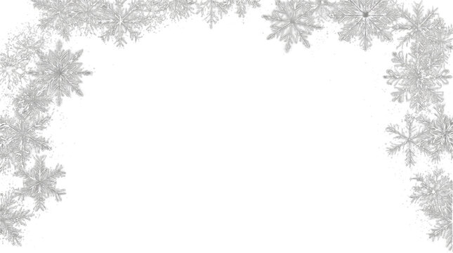 Winter snowflake frame border design for christmas holiday cards