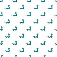 Naklejka premium Green cartoon snakes creating a seamless pattern on a white background