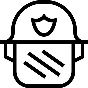 Police Helmet Outline Icon
