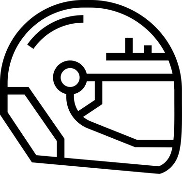 Racing Helmet Outline Icon
