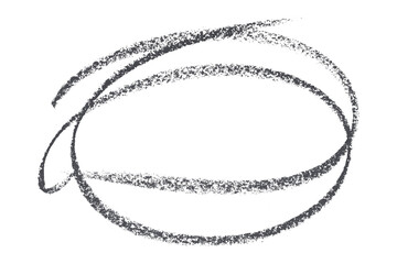 Fototapeta premium The circle highlighted with a grey colored pencil is isolated on a transparent background.